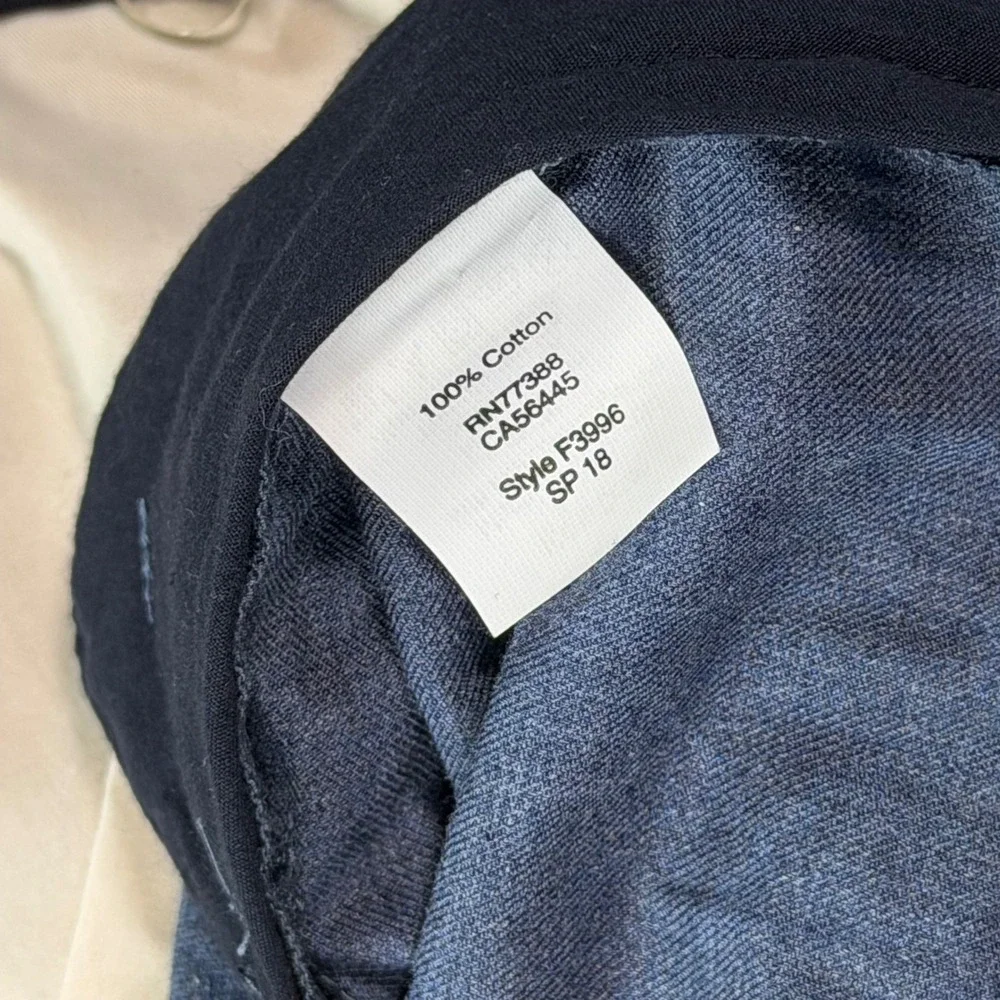 J Crew Mens Bedford Tapered Blue Cotton Chino Pants Size 34x34